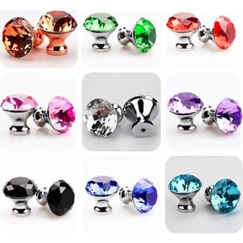 25mm 30mm 40mm Crystal glass ball Design Knobs Cupboard Pulls Drawer Knobs Kitchen Cabinet Handles Furniture Handle Hardware