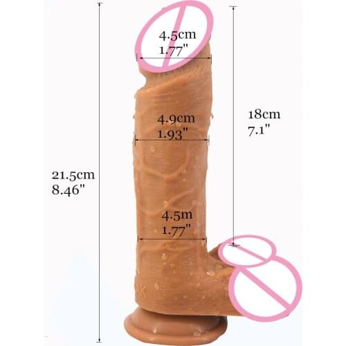 8.46inch Double Layer Silicone Realistic Dildo Harness Soft Huge Penis Suction Big Dick Female Masturbation Sex Products