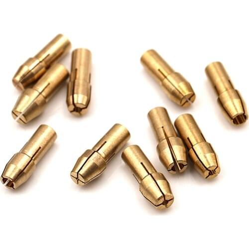 10Pcs Mini Drill Chucks Adapter 0.5mm-3.2mm Dremel Mini Drill Chucks Chuck Adapter Micro Collet Brass For Power Rotary Tool