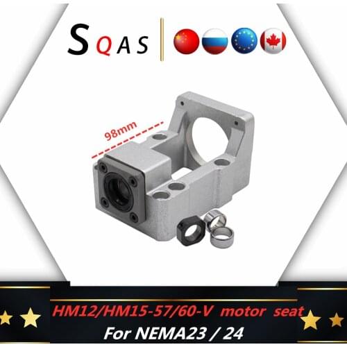 Aluminum HM12-57/60-V HM15 Stepping servo motor seat screw support bearing fixed integrated bracket for NEMA23 NEMA 24