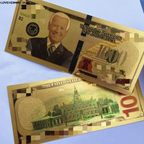 Antique Black Gold Foil USD 100 Currency Commemorative Dollars Banknotes Decor