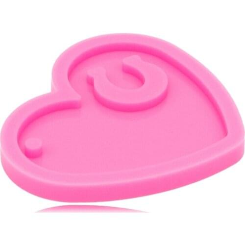 Keychain Epoxy Resin Mold Shiny Glossy Heart and Horseshoe Keyring Pendant Casting Silicone Mould DIY Crafts Decorations