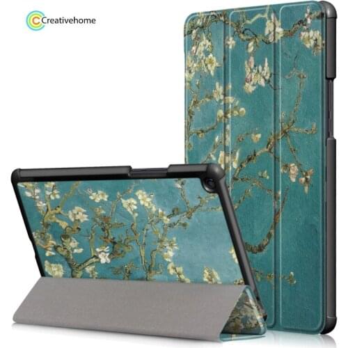 Prunus Pattern Custer Texture Horizontal Flip PC Leather Case for Xiaomi Mi Pad 4 Plus, with Three-folding Holder & Sleep / Wake