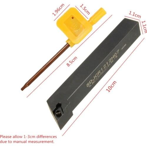 SDJCR1212H07 Boring Bar Lathe Turning Tool Holder + DCMT0702 Carbide Insert + Wrench - for Semi-Finishing and Finishing