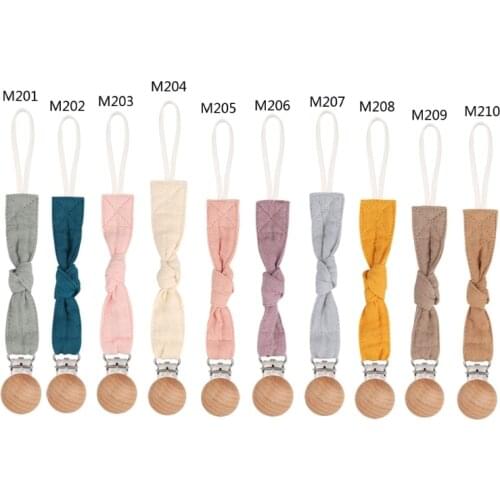 Baby Pacifier Clip Chain Cotton Pacifier Holder Dummy Clips Handmade Baby Gift Q1FE