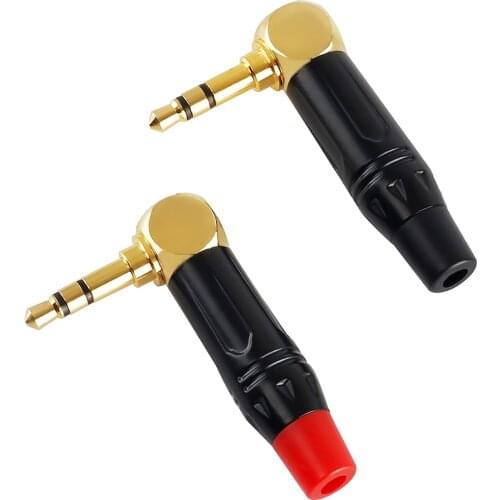 For TRS male plug 3 pole right angle 3.5mm welding type DIY audio cable connector Youcheng repair earphone headset (2 pieces)