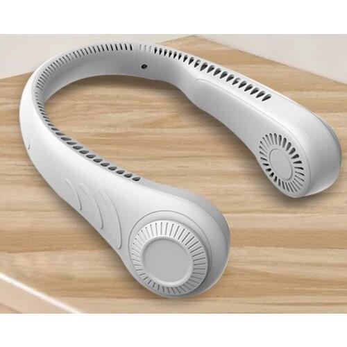 Electric Portable Leafless Hanging Neck Fan 360 Degree Cooling Lazy Neckband Ventilator Air Surround USB Rechargeable Neck Fan