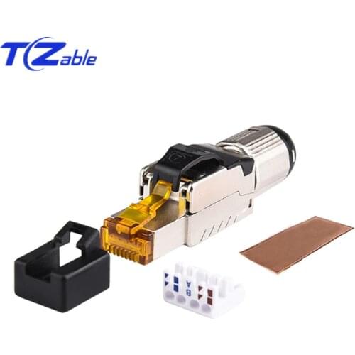 RJ45 Cat6A Cat7 Cat8 Ethernet Connectors Tool-Free Shielded Network Cable Adapter Internet Cable Extension Plug rj45 Terminal