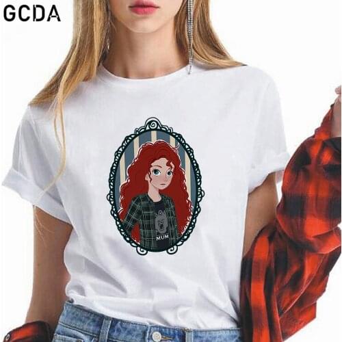 Modern Fashion Merida Princess Brave Graphic Tees Women Aesthetic Print T Shirts Summer Female Tops Harajuku Tees