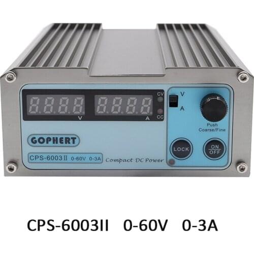Gophert CPS-6003II 110V/220VAC to 0-60V 0-3A Mini DC Adjustable Digital Switching Power Supply 60V 3A Transformer SMPS PSU