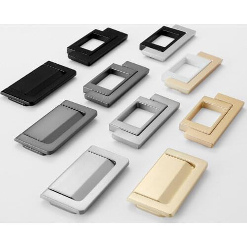 KK&FING 1 PC Zinc Alloy Cabinet Door Knobs and Handles Tatami Hidden Drawer Handles Cupboard Door Knob Furniture Handle Hardware