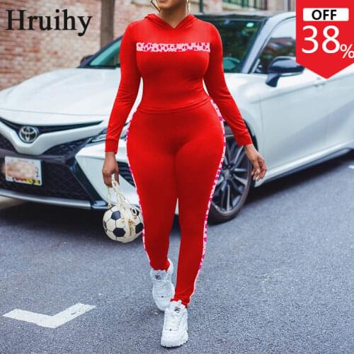 New Track Suit Women Long Sleeve Hoodies Print Woman Pants Fashion Plus Size Clothing for Women Streetwear Holiday Running 2 PC