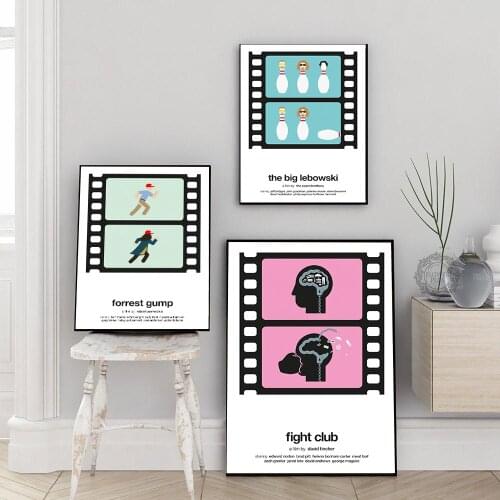 Pulp Fiction Cartoon Abstract Poster Fight Club Classic Movie Wall Art Print Nordic Canvas Painting Decor Pictures For Office