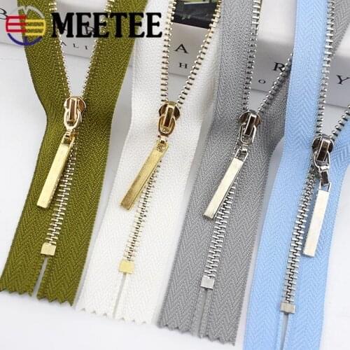 10pcs Close-End 15/18/20/25/30cm 3# Metal Zipper Auto Lock Zip for Sewing Jacket DIY Bag Decoration