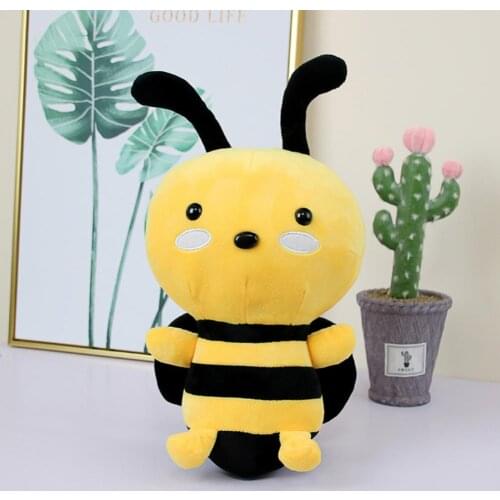 Cartoon Bee Animal Plush Stuffed Huggable Doll Pillow Cushion Bedtime Kids Toy For Children Kids Beautiful Gifts Adorable
