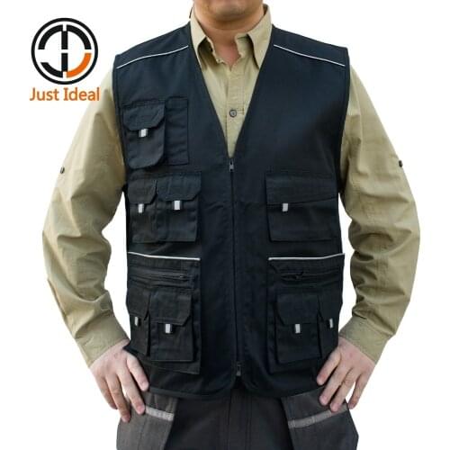 2020 Men Jacket Vest Multi Pocket Travel Photographer Vest Spring Summer Male Plus Size Pocket Jacket Brand Clothing ID645