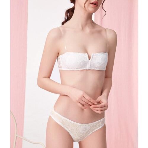 Young Ladies Bras Set Lace Lingerie+Panty 1/2 Cup Multiway Brassiere Bralette Womens Underwear