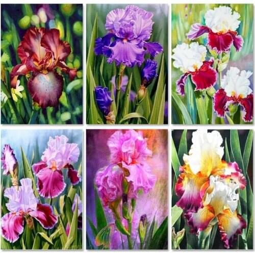 GATYZTORY Flowers Coloring By Numbers Painting Kit Acrylic Paints Drawing Canvas Pictures Decorative Paintings Handicraft