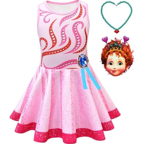 Girls Fancy Nancy Princess Dress Cute Sleeveless Children Pleated Dresses Birthday Party Halloween Kids Cosplay Costume C27557CH