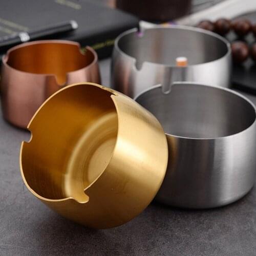 New Stainless Steel High Temperature Resistant Drop Resistant Round Design Ashtray Stainless steel Ashtray Best Selling