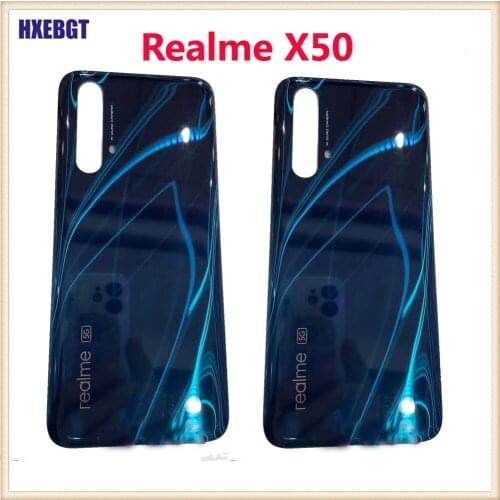 Original New Back Cover For Oppo Realme X50 6.57"Battery Back Housing Door Rear Case Glass Lid with Adhesive Phone Shell