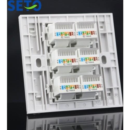 SeTo 86 Type Six RJ45 Cat5e Network Lan Panel Wall Plate Socket Keystone Faceplate