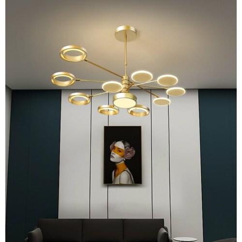 Nordic Simplicity Ceiling Lights Gold/Black Colors For Hall Auditorium Living Room Kitchen Apartment Bedroom Indoor Home Fixture