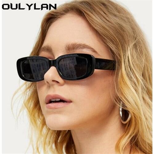 Oulylan 2021 Vintage Sunglasses Women Luxury Personality Small Sun Glasses for Men Retro Black Yellow Eyeglasses UV40 Mirror