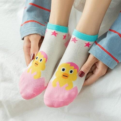 YZ-S-ZZ-0133 New cotton socks cartoon lovely ladies boat socks casual socks straight socksfor 2021