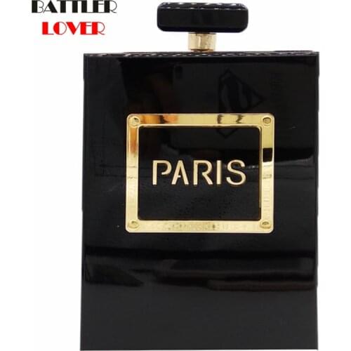 Bags for Women 2019 Womens Fashion Clutches Purse Perfume Bottle Crossbody Shoulder Bags Laides Acrylic Box Clutch Evening Bag
