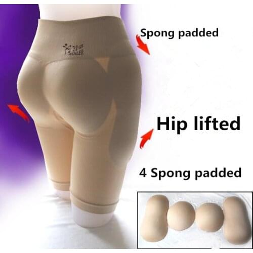 Women 4 Padded Briefs Sexy Push Up Panties Abundant Buttocks spong butt pads Butt Lifting Pants hip padded underwear#SB043