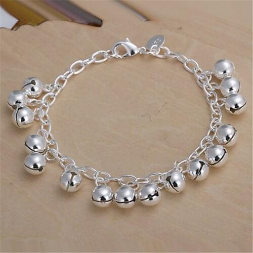 Lovely bell Bead wedding silver color Bracelet women high quality classic jewelry Beautiful fashion Elegant , JSHH056