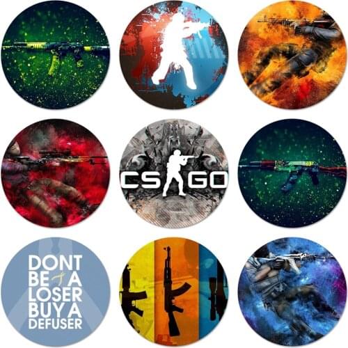 Counter Strike cs go Icons Pins Badge Decoration Brooches Metal Badges For Backpack Decoration 58mm