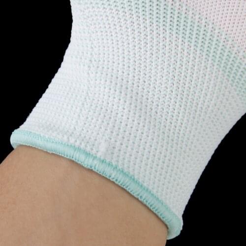 2 Pairs White Nylon Quilting Gloves for Machine Quilters Sewing Work Size M