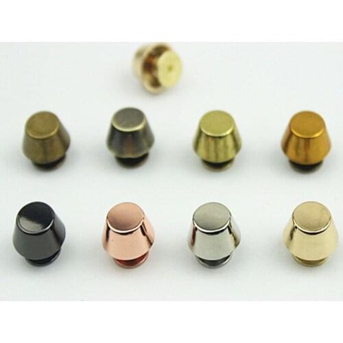 20sets Rose Gold Metal High Quality Leather Bag Handbag Purse Bottom Protecting Feet Nail Stud Belt Screwback Button Rivet Spike