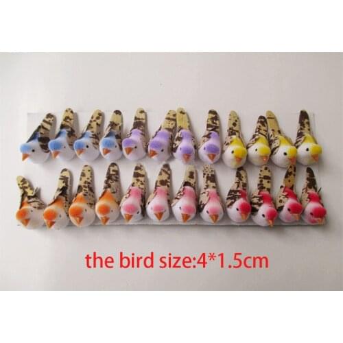 24pcs Colorful Foam Birds Craft For wedding Home Festival Decoration Party Gift Diy Craft scrapbook 1.5*4cm