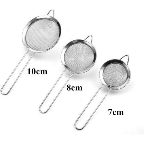 3pcs/set Stainless Steel Wire Fine Mesh Oil Strainer Flour Colander Sieve For Juice Soy Milk Hot Pot Food Strainer Kitchen Tools
