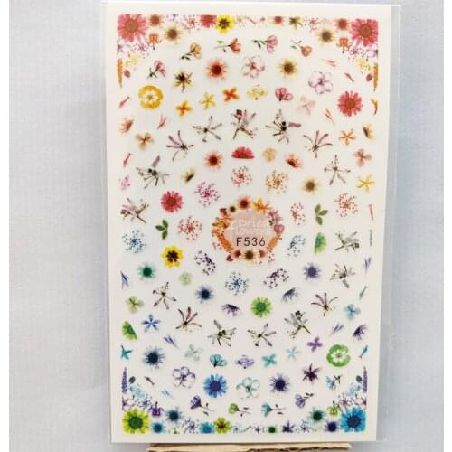 3D Nail Sticker Interesting Design Nail Foil Small Floral Lily Flowers Self-Adhesive Sticker for Manicure Nail Art Decoration