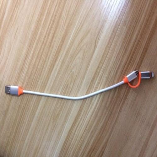 400pcs/lot short 2 in 1 Micro USB Cable For Samsung Huawei Charging Cable For iPhone 8 7 6S 6 Plus 5S 5 SE X Data Charger Cable