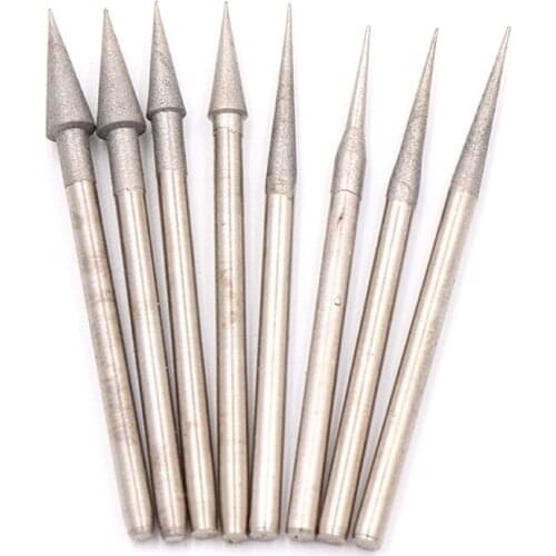 5PCS 1200# Diamond Grinder Head Jade Stone Grinding Needle D Needle Polishing Rod Abrasive Tool Pointed Type