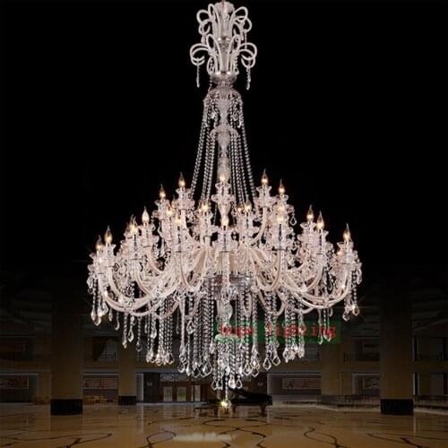 Big Chandelier Lighting Stairway High Ceiling Chandeliers Lighting Fixture Lamp Staircase Chandelier Crystal Light Living Room