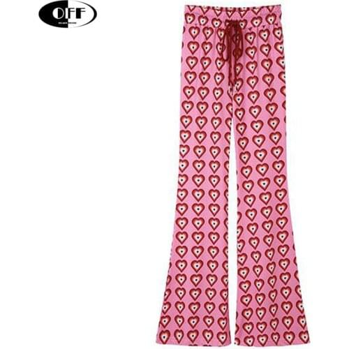 Summer Autumn woman casual long pants Elastic high waist Love print elegant girls streetwear women sweatpants trousers femme