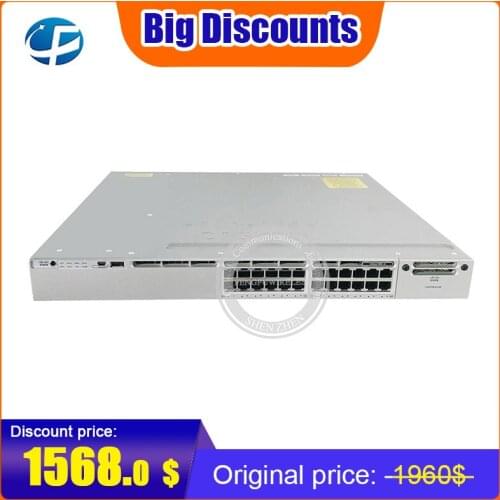 Hot sale WS-C3850-24T-S Gigabit Network VLAN Switch, Rack-mountable - 1U, 24x10/100/1000 Ethernet ports, with 350WAC power
