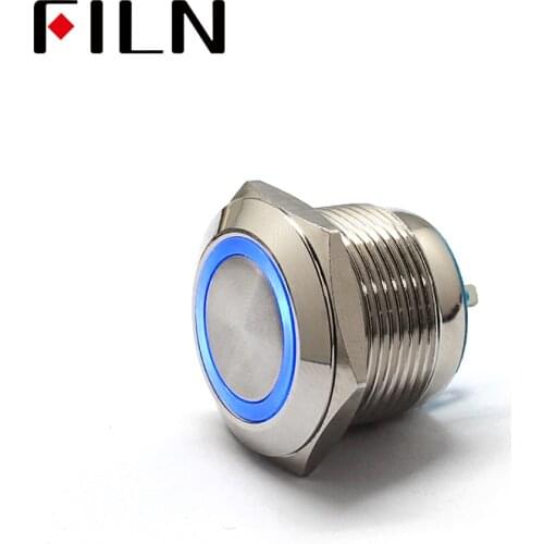 16mm Metal Annular Push Button Switch Ring LED 12V Momentary Waterproof Car Auto Engine