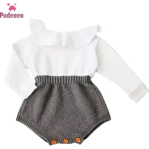 Autumn Winter Newborn Knitted Rompers Baby Girls Clothes Wool Knitting Tops Long Sleeve Jumpsuit Warm Outfits Clothes