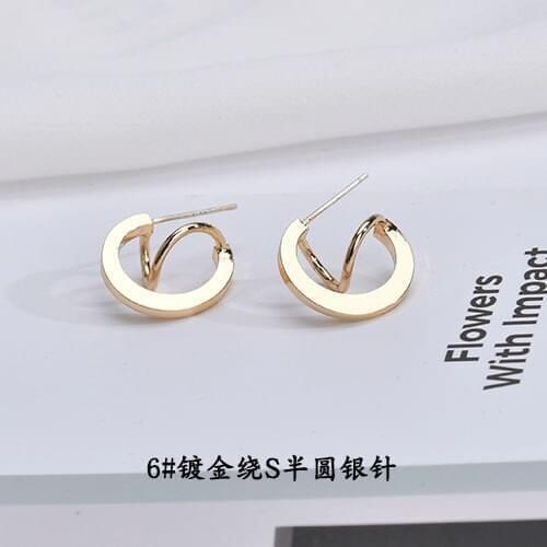 Brass round S-line earrings high quality super fairy earrings earrings earrings 2020 womens fashion fashionable high-end earrin