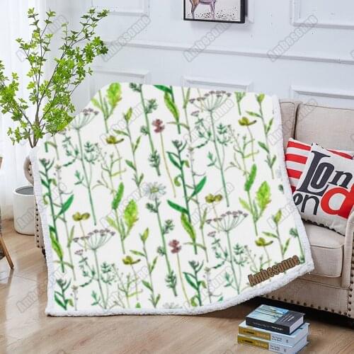 Flower Green Plant Blanket Throw Blankets Summer Blankets Kids Adult Bed Blanket Sofa Soft Blanket Picnic Blanket Custom Blanket