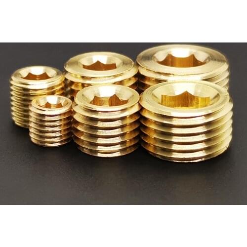 M8 10 14 16 18 20 22 Metric Male Brass Countersuck End Plug Hex Allen Socket Water Gas Oil Fuel Propane