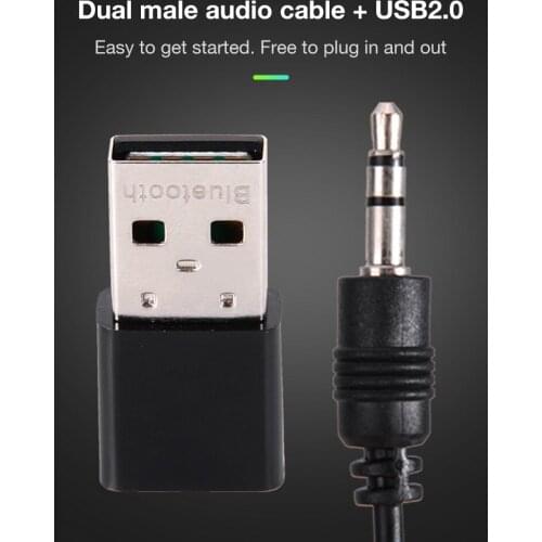 Mini Car Bluetooth Receiver USB Car Audio Adapter With Audio Cable Suitable Home Audio And Video Equipment Adapter