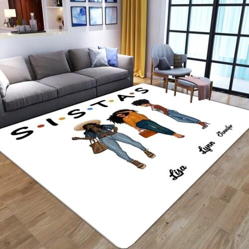 Fashion young girls Printed Large Carpets for Living Room Washable Anti-slip Floor Rug Home Entrance Hall Mat Kids bedroom Decor